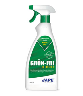 Jape grönfri spray mot påväxt av alger finns hos Färghem din lokala färghandel online